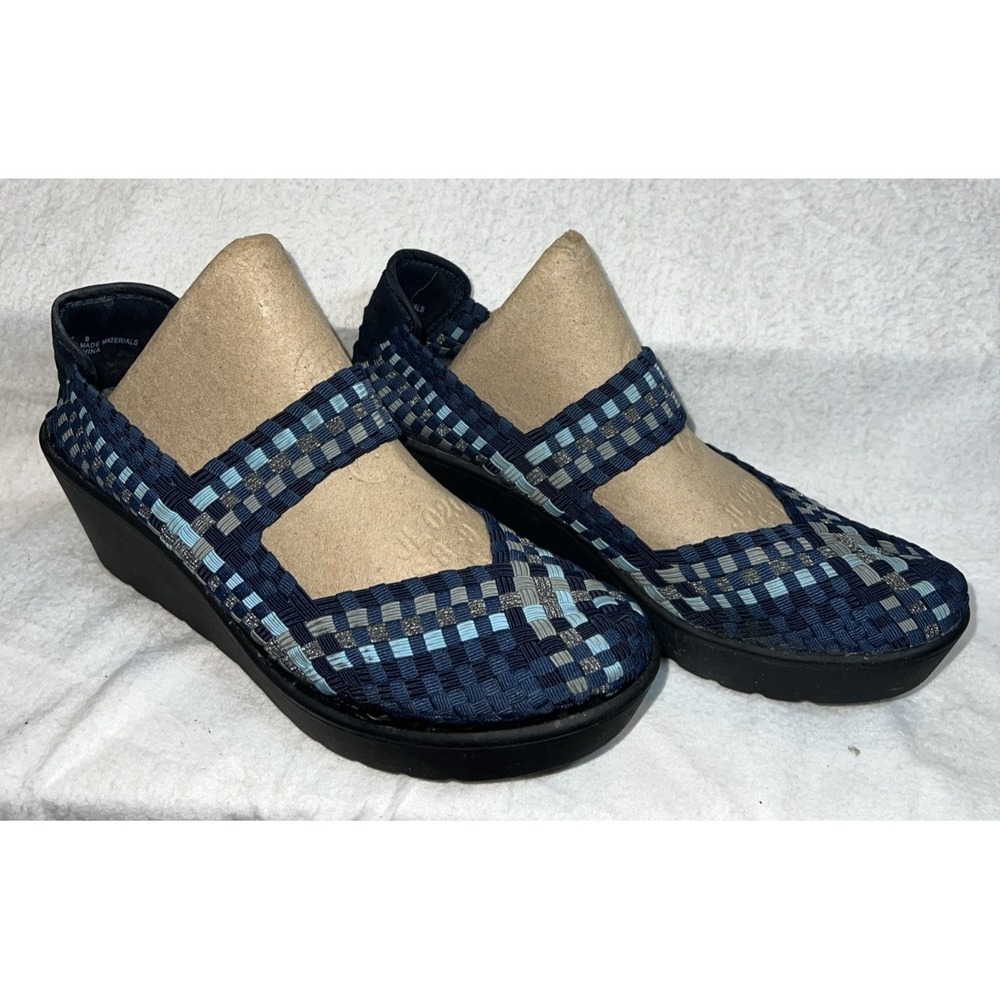 Steven Madden BRICE‎ Wedge Women Size 9 Blues Woven Shoe Mary Jane's